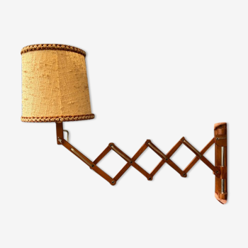 Lampe ciseaux vintage en bois