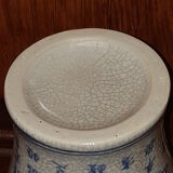 Ancient Chinese vase with blue decoration of sage and inscriptions