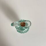Petit pichet vintage en verre bullé avec bouchon en liège