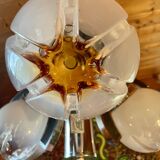 Chandelier, pendant light, vintage ceiling light, Space Age, Murano "Mazzega", 70s