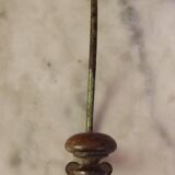 2 mismatched steel and wood coat hooks