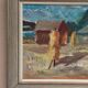 Original Swedish Oil on Panel – “Landscape with Barns” – Vintage & Framed