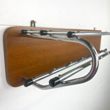 Retro coat rack with chrome and teak