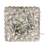 Plafonnier carré en verre ciselé