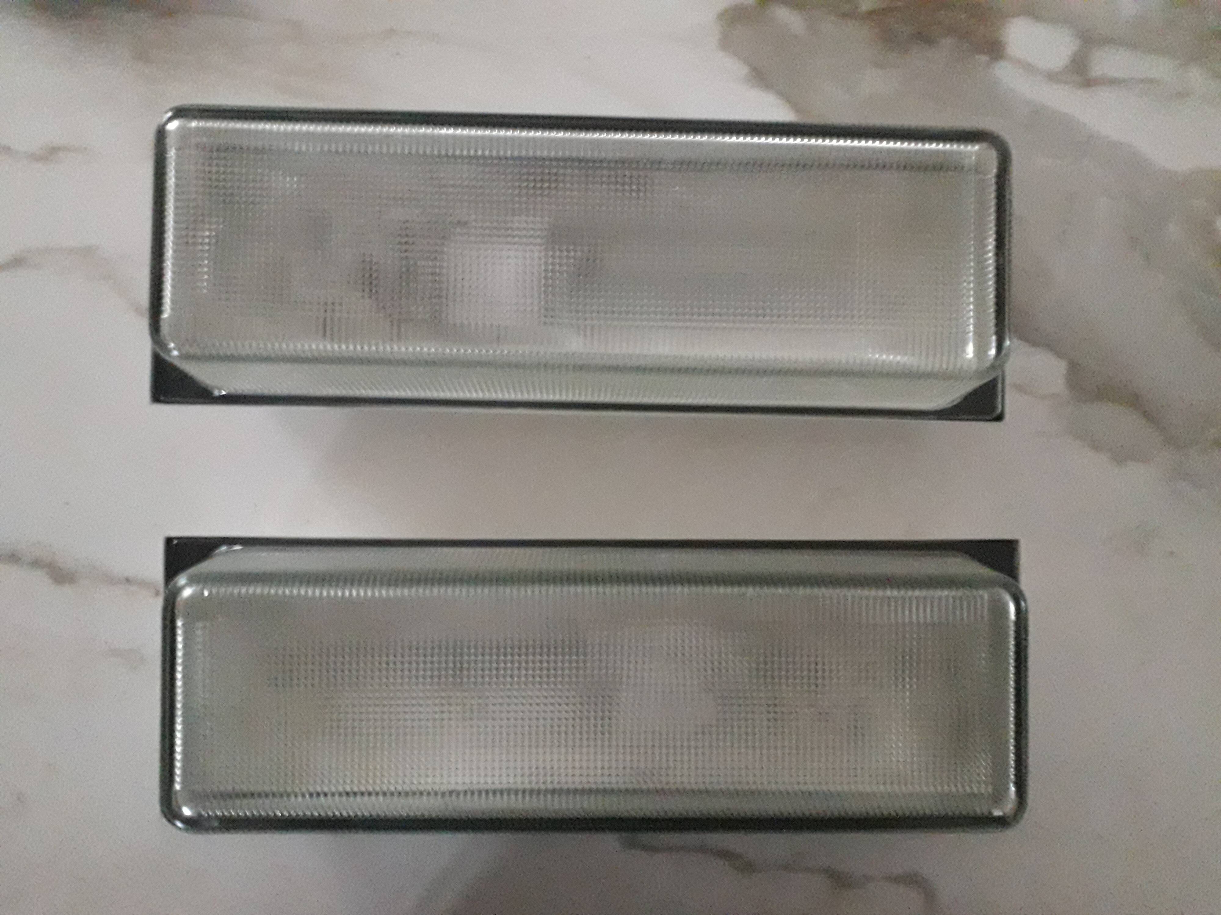 Pair of industrial rectangle wall lights