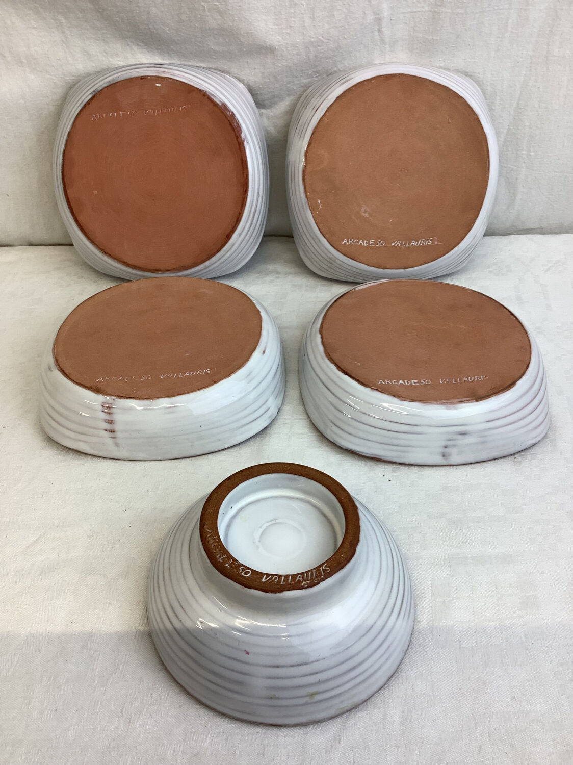 Set of vintage cups made in France Vallauris