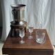 Small glass ice bucket with ladle H13.5