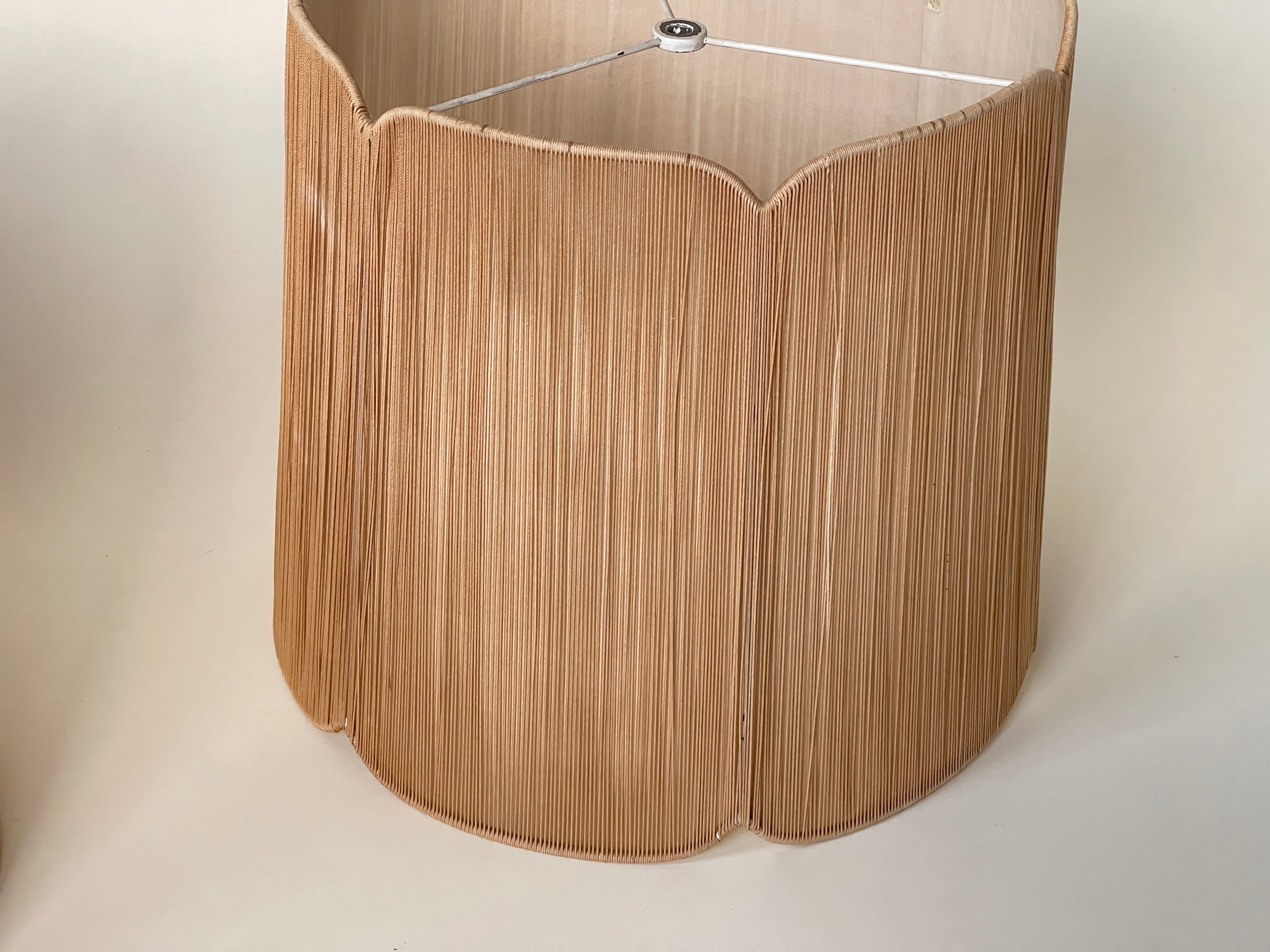 Pair of Mustard String Lampshades