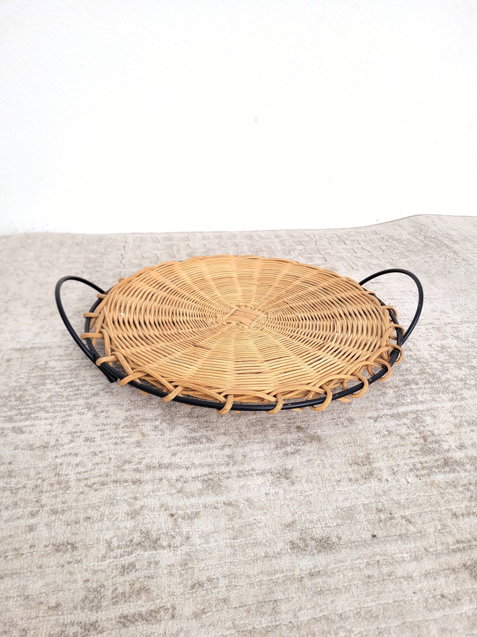 Round Rattan Serving Tray