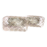 Pair rectangular ceiling or wall flush mount lamps