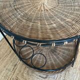 Metal and rattan dessert table Raoul Guys for Airborne 1950