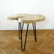 Coffee table in raw wood marbled appearance