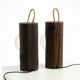 Pair of rare 1960s Temde table and wall lamps made of solid pine
