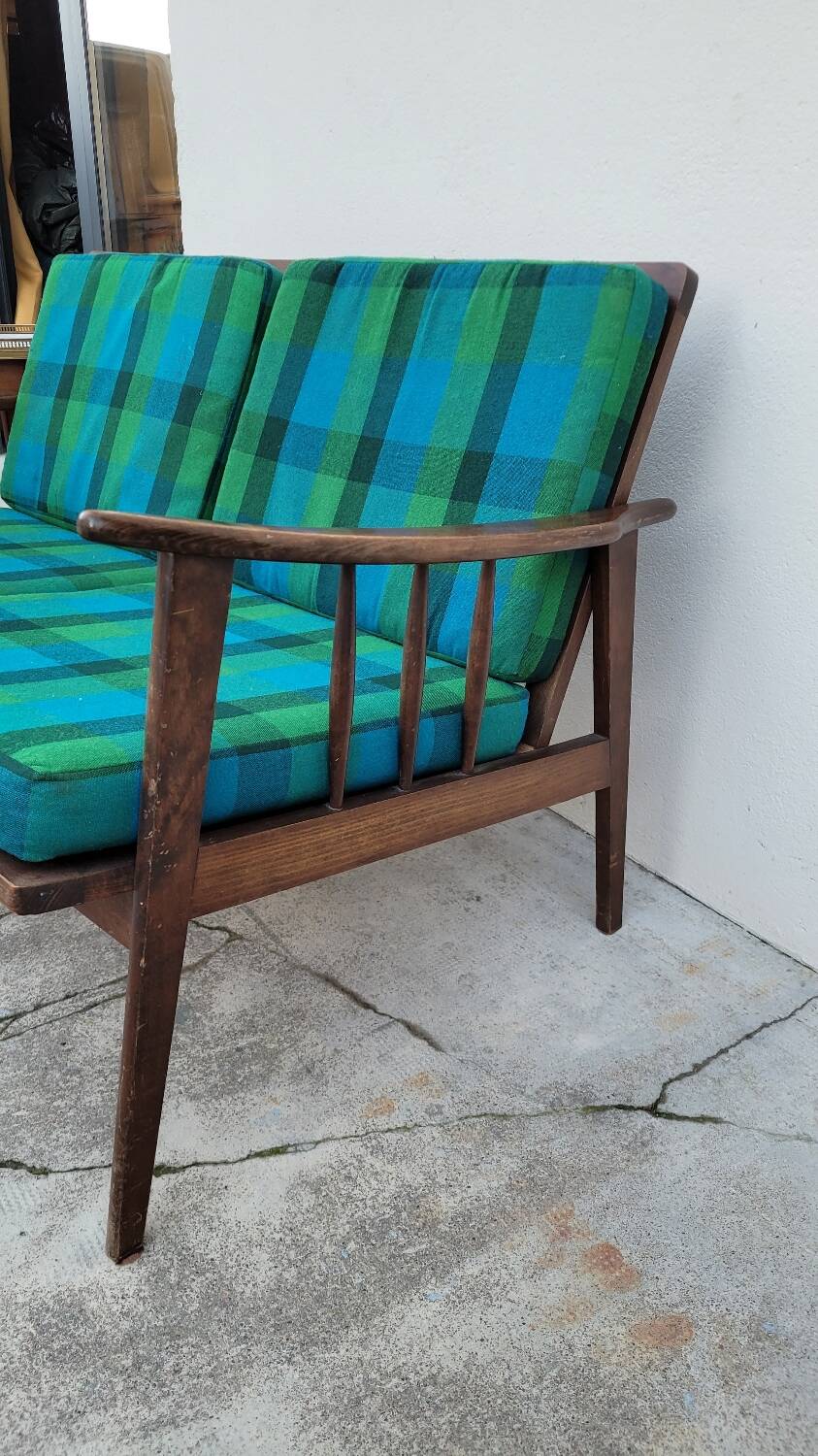 Vintage Scandinavian 2-seater sofa bench - 1950s