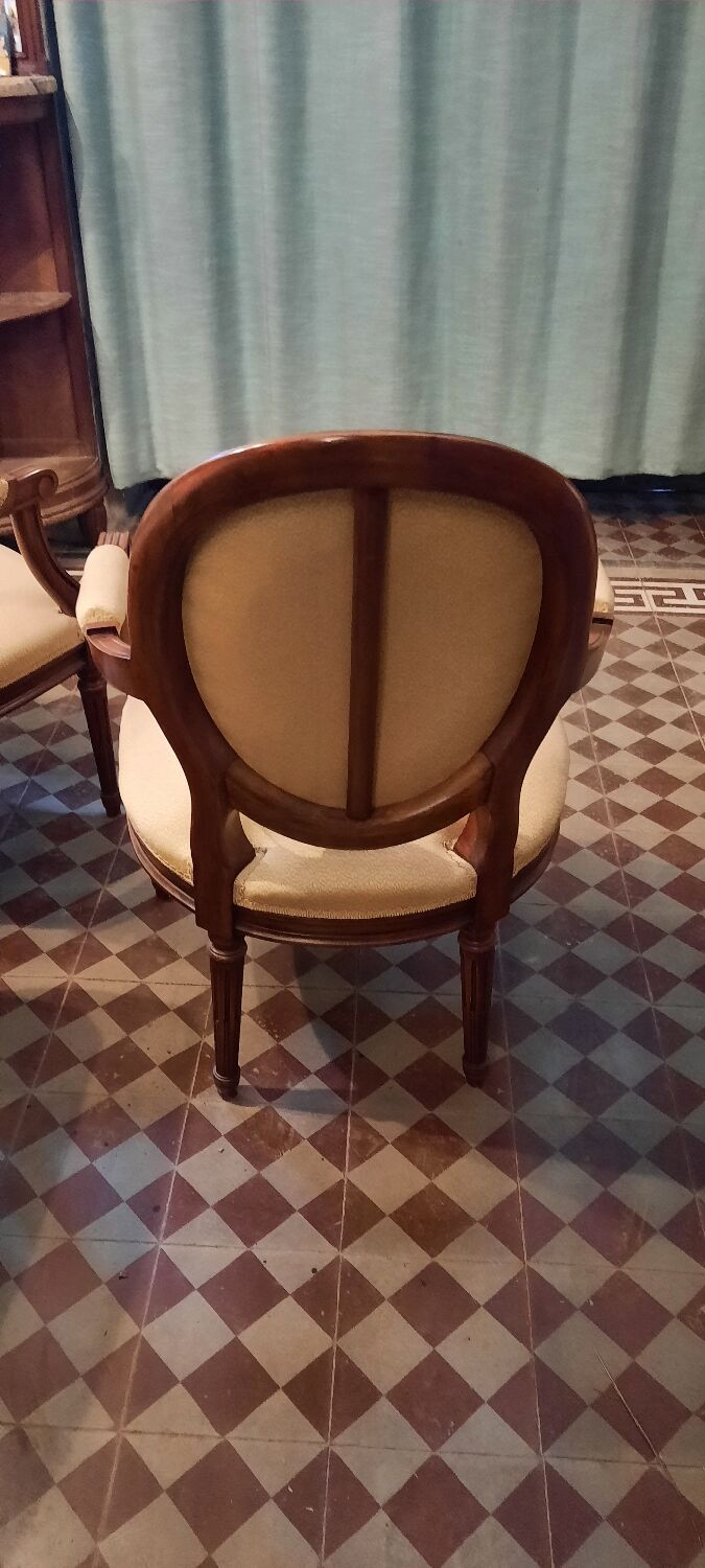 Paire de fauteuils style louis XVI