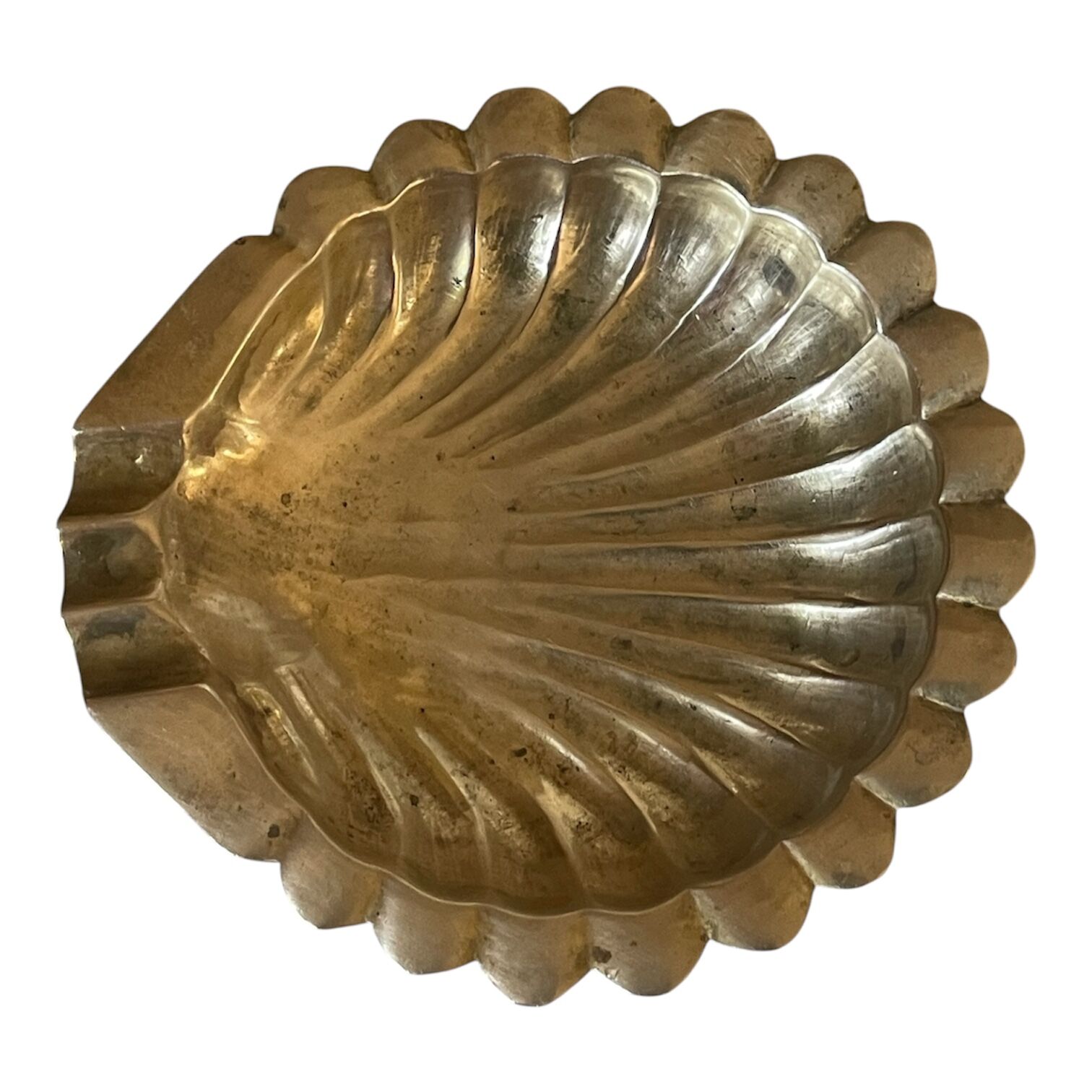 Cendrier coquille en laiton massif