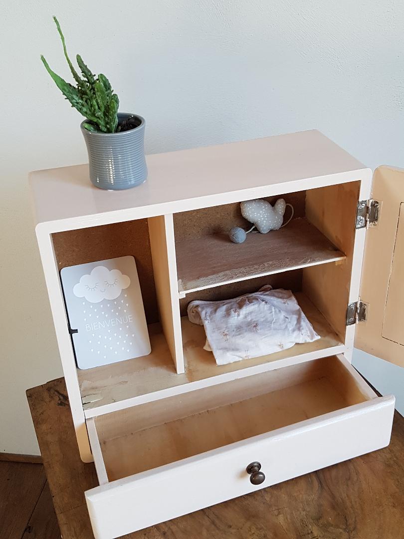 Vintage powder pink medicine cabinet