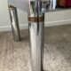 Vintage coffee table in brass and chrome metal from the 70s