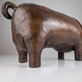 Leather pig ottoman  att dimitri omersa, 1960s
