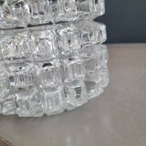 Vintage molded glass globe pendant light