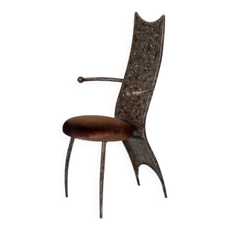 Chaise en métal post-modern