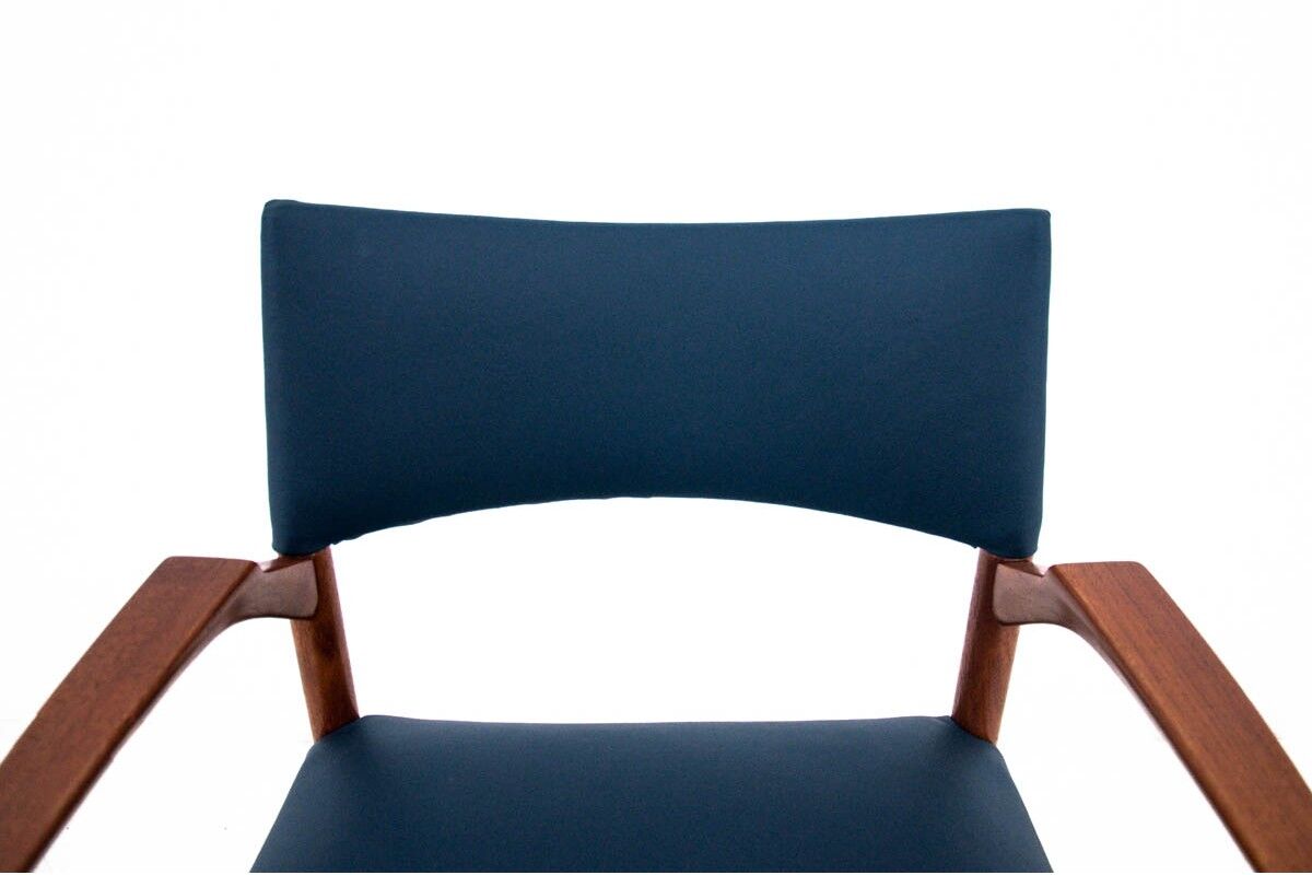Fauteuil bleu, design danois, années 1960.