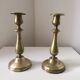 Pair of antique gilt brass candlesticks