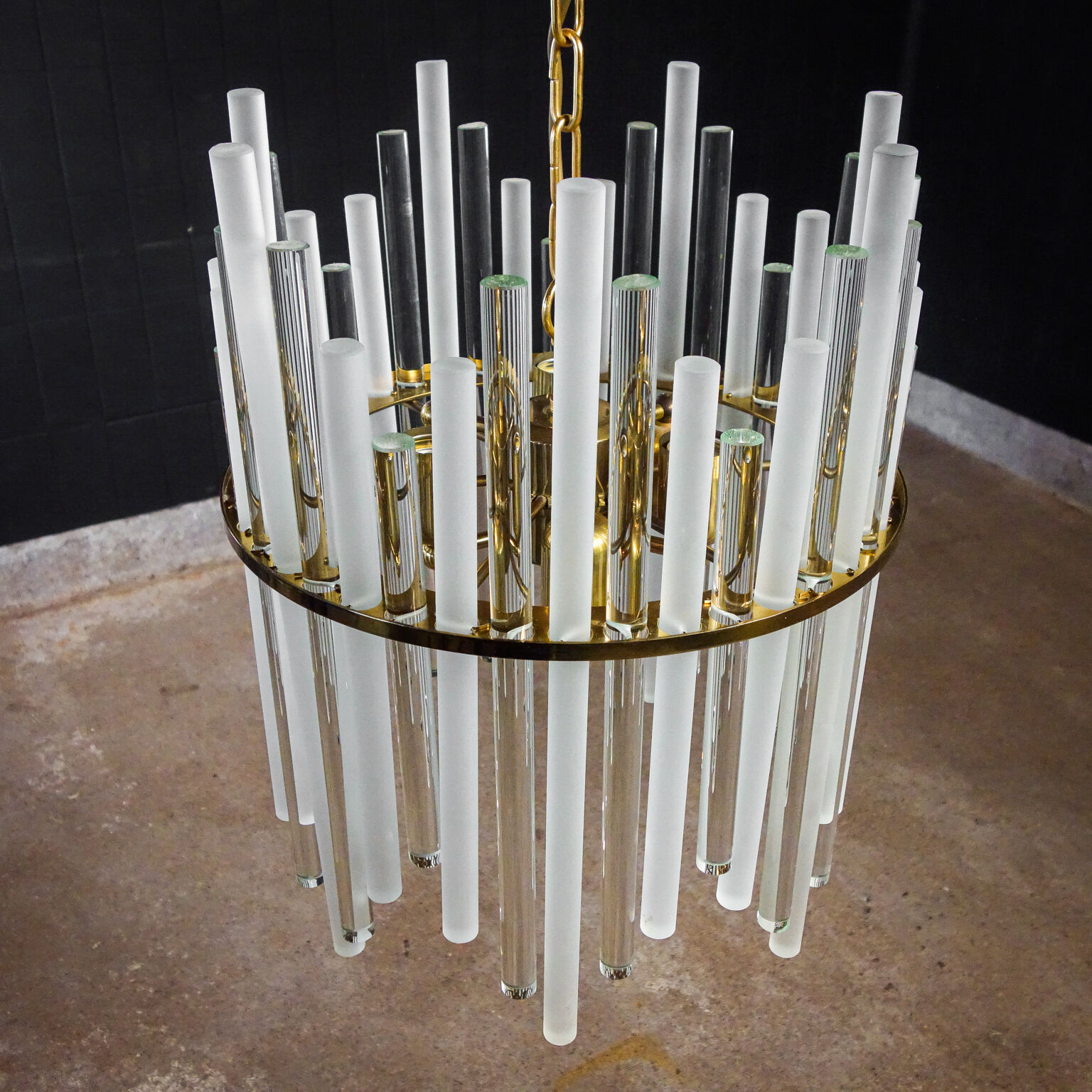 Vintage christoph palme design chandelier - glass pegs - 1960s