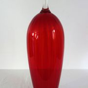 Grand vase en verre rouge 50cm vintage