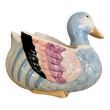 Hand-painted ceramic duck pot cover