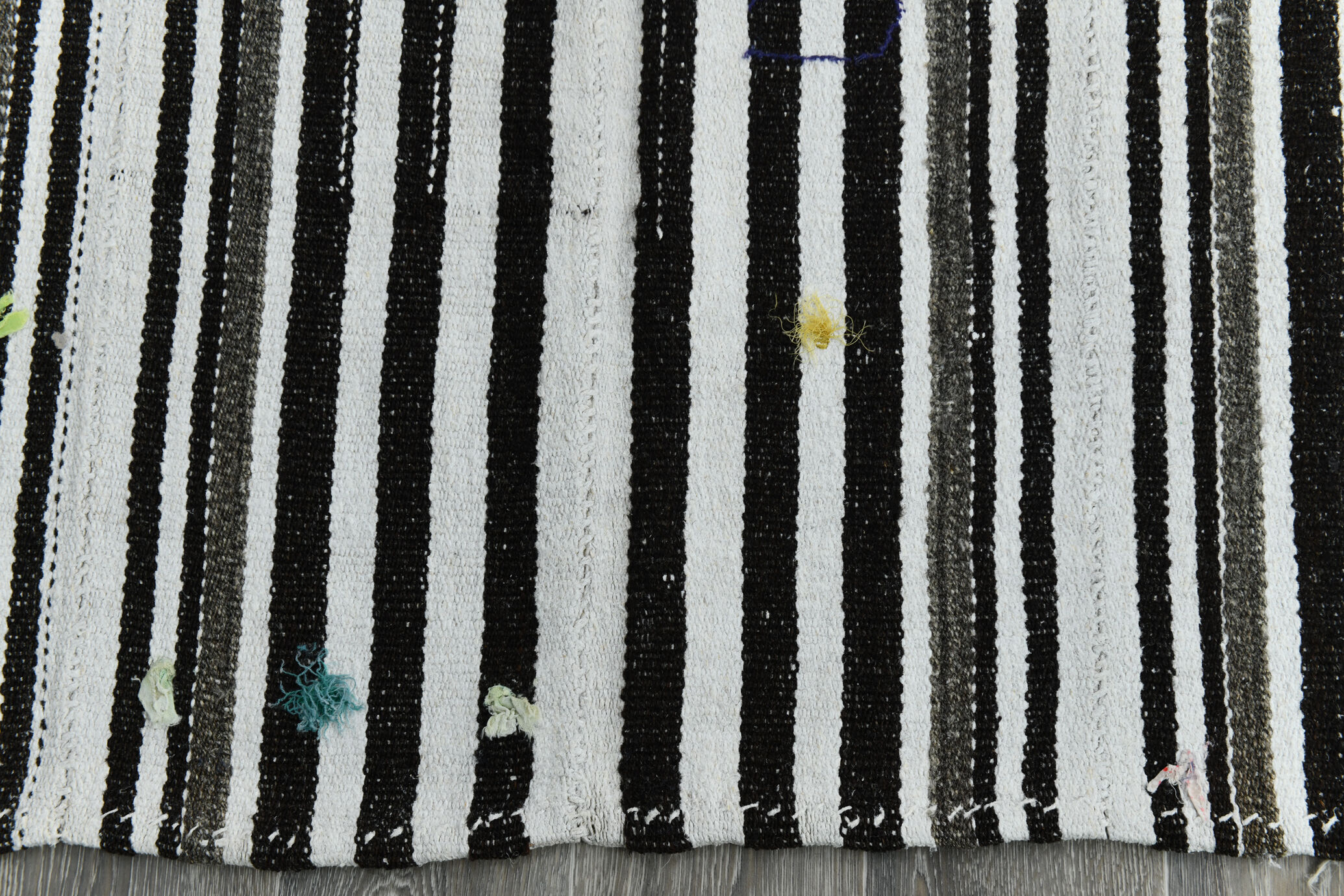 Tapis chanvre noir blanc, 181x223cm