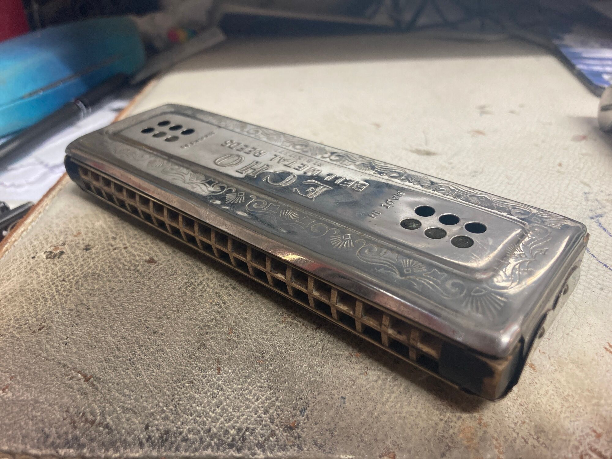 Harmonica echo bell metal reeds | Selency