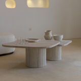 Irregular nesting coffee tables - ATHENA - 70/50 - porous natural travertine