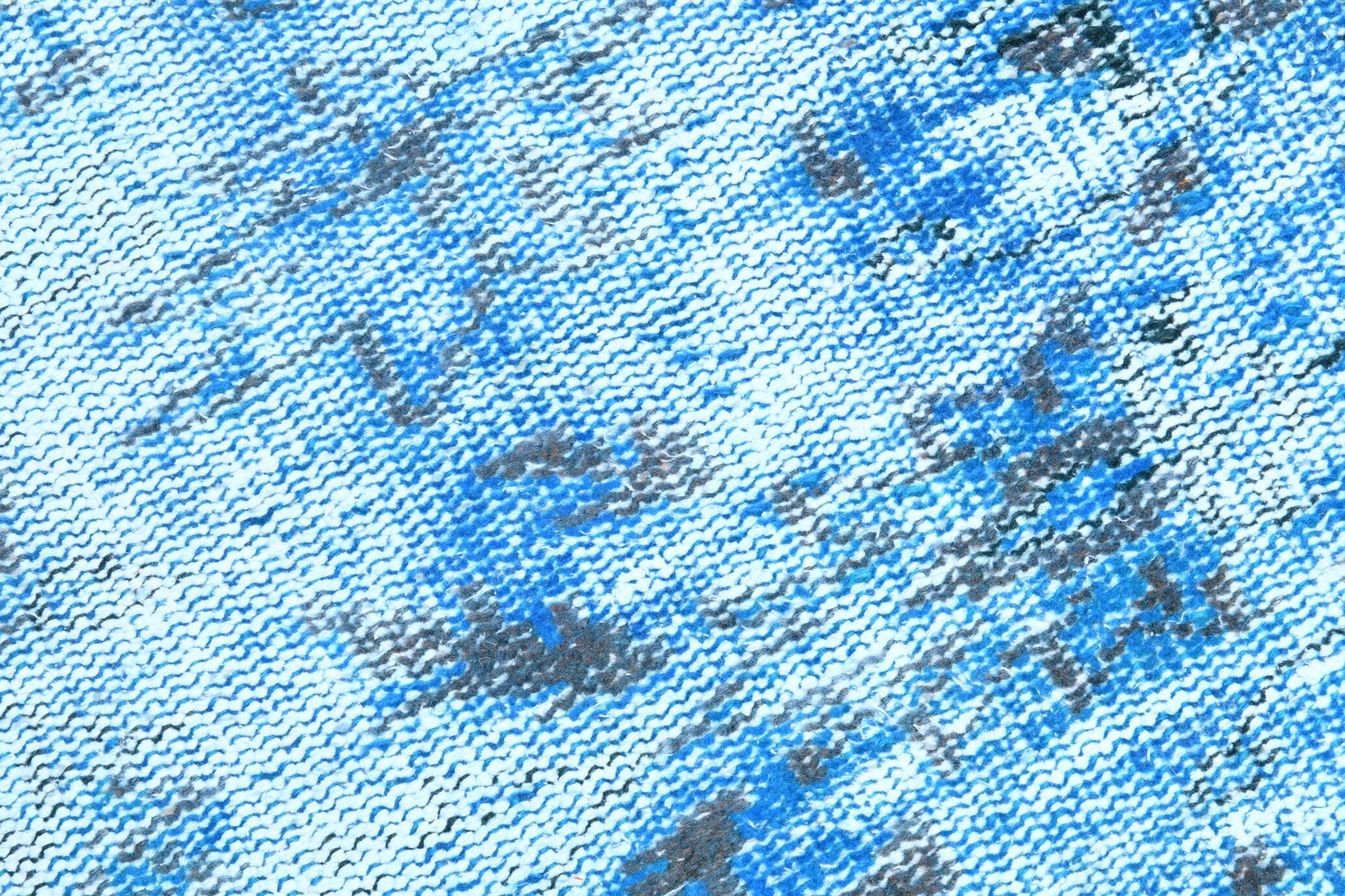 2x9 di̇stressed blue oushak runner rug, 282x75cm