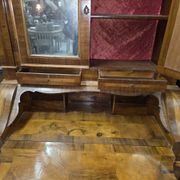 Venetian style Louis XV scriban secretary in marquetry walnut.