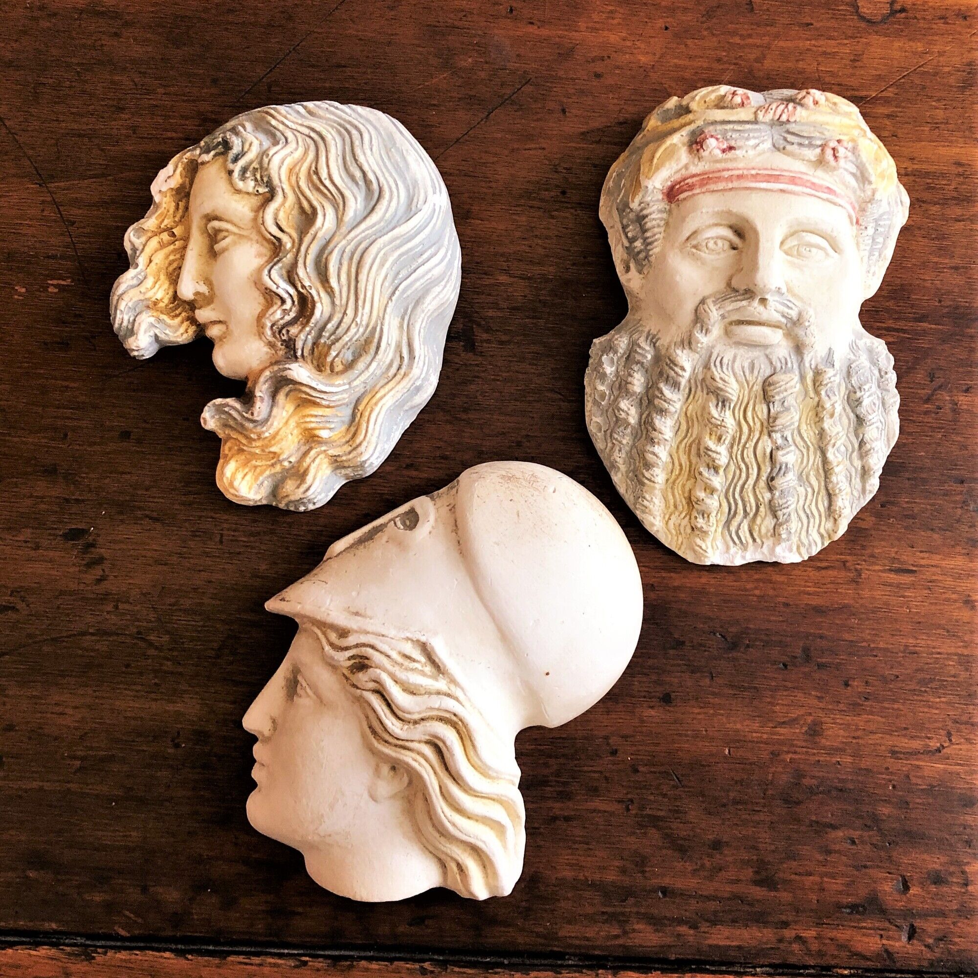 Set of 3 figurines Greek mythology in handmade stone from Greece