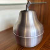 Brushed aluminum pear-shaped ice bucket