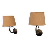 Two cornet-shaped wall lights