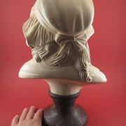Bust of a young girl in terracotta painted and signed, period early xx th
