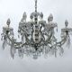 Mid-Century Maria Teresa crystal and brass large chandelier. Italy 1940s