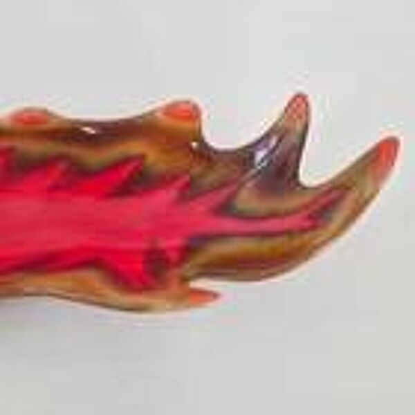 Coupe a fruits vintage 1960 ceramique rouge & marron dlg vallauris 60s retro
