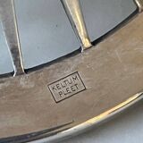 Pair of Keltum Pleet silver metal candlesticks