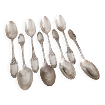 Lot de 8 grosses cuillères argenté Boulenger style Antique