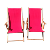 Pair of Chilean women/vintage deckchairs