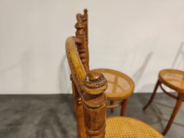 Ensemble de 4 chaises bistro vintage, années 1950