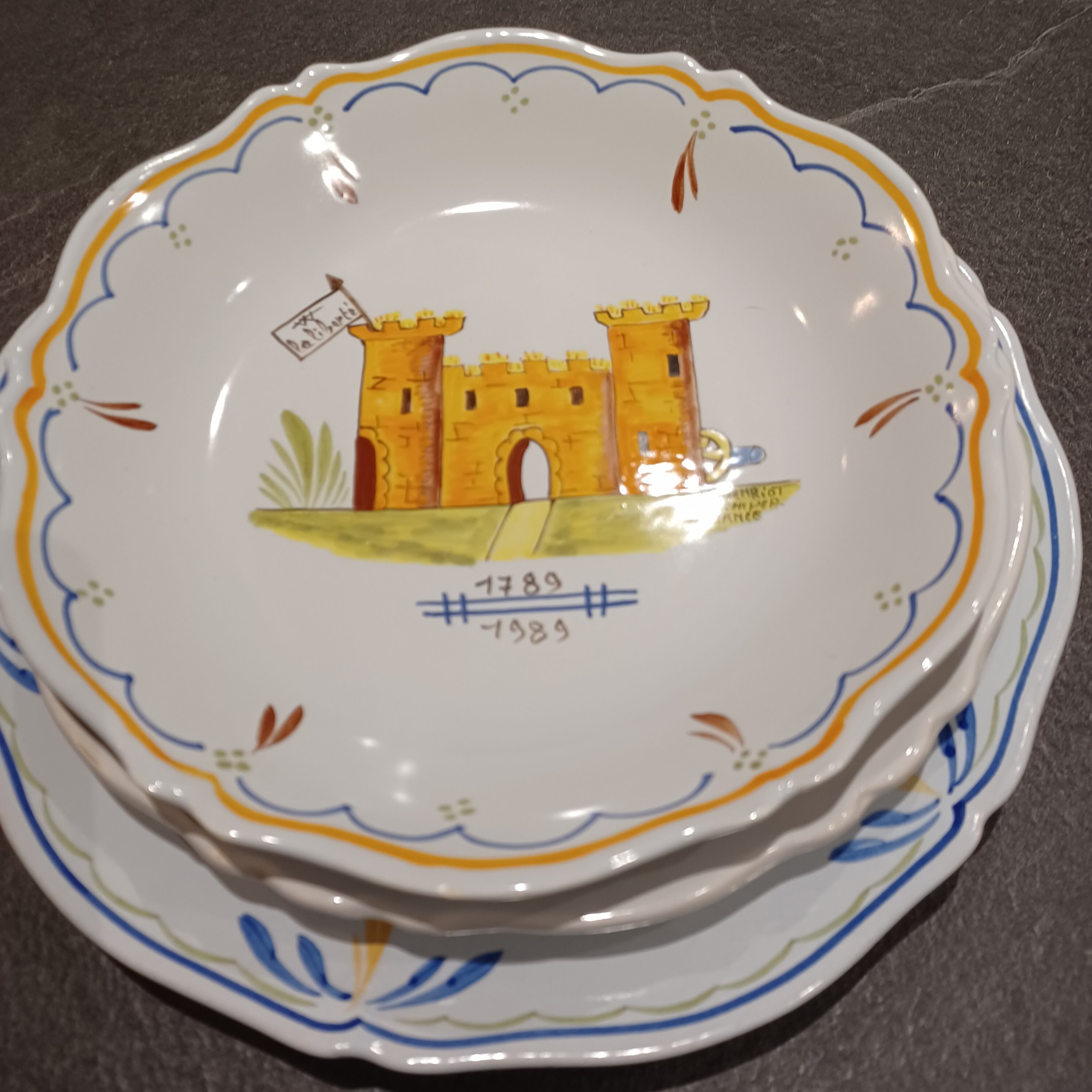 3 plates H Henriot bicentenaries of the revolution 1789-1989