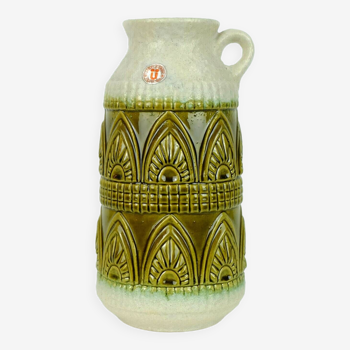 1960's vintage vase jug wgp u-keramik 1781/25 olive green relief pattern