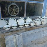 Salins green check porcelain tea set