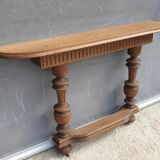 Neoclassical solid oak console with columns