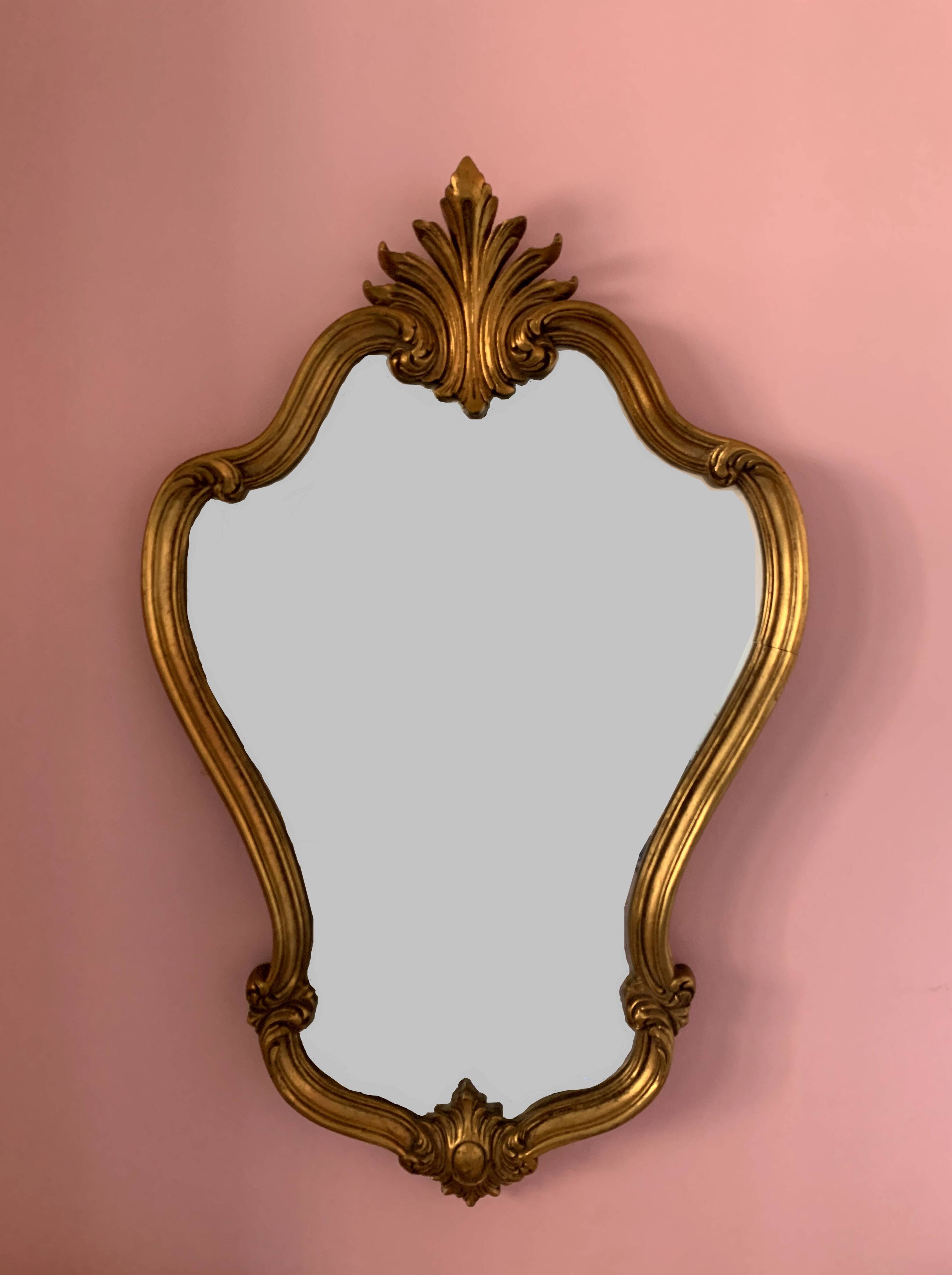 Old Italian mirror in gilded wood 44x70cm